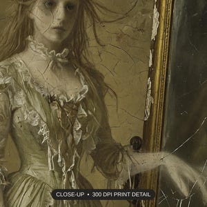 Close-up print detail of the halloween decor and spooky season wall art artwork at 300 DPI