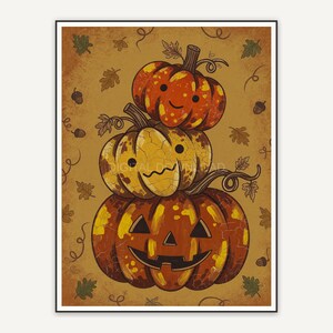 Stack of three mustard and rust pumpkins