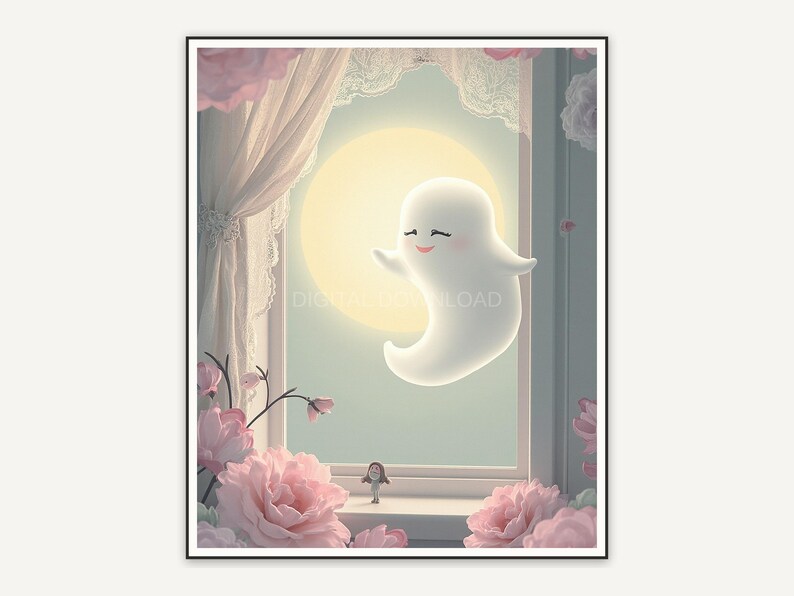Halloween printable wall art design from the 120 print bundle shown framed