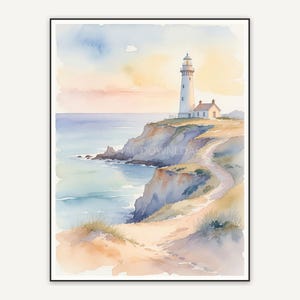 Watercolor lighthouse print