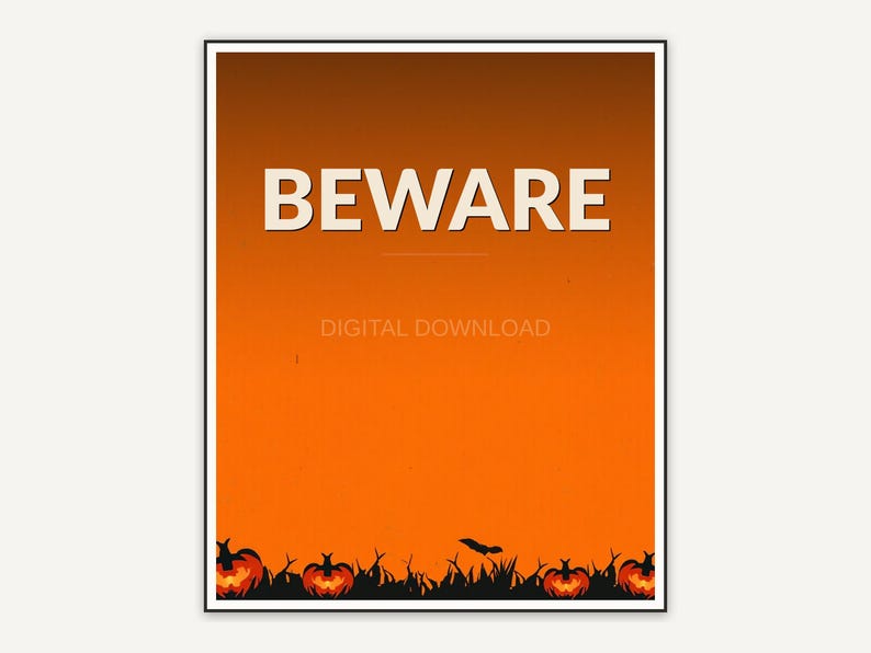 Halloween printable wall art design from the 120 print bundle shown framed