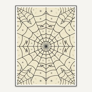 spider web with 1950s geometric pattern on cream