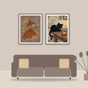halloween kitchen art printable art framed above a sofa in a styled living room