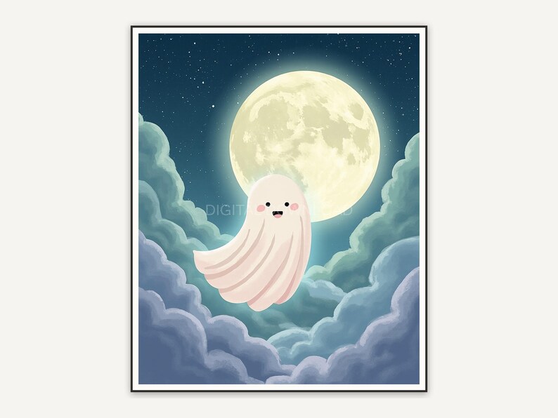 Halloween printable wall art design from the 120 print bundle shown framed