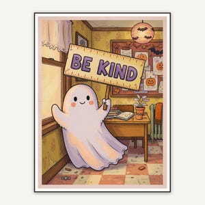friendly ghost with rule sign