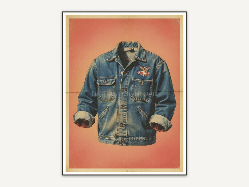 faded illustration of a classic denim work jacket