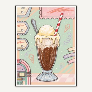 retro root beer float print