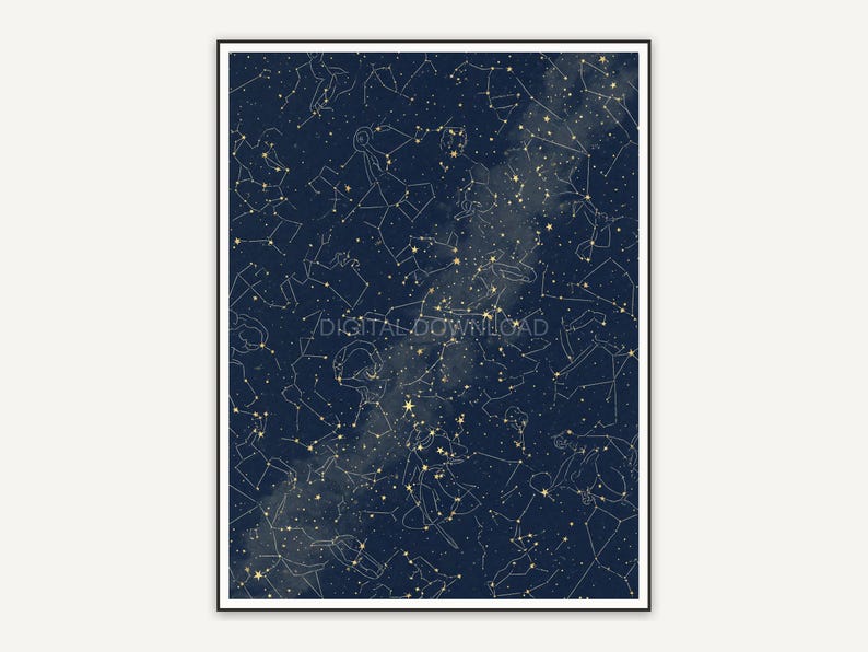 Elegant zodiac study print