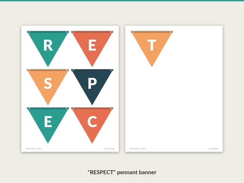 Pennant banner spelling RESPECT