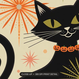 Close-up print detail of the halloween decor and spooky season wall art artwork at 300 DPI