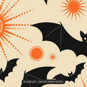 Close-up print detail of the halloween decor artwork at 300 DPI