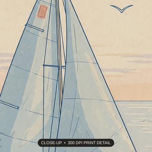 Close-up print detail of the coastal americana artwork at 300 DPI