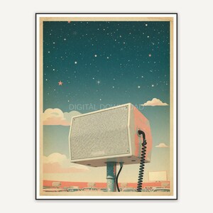 Starry sky over speaker box