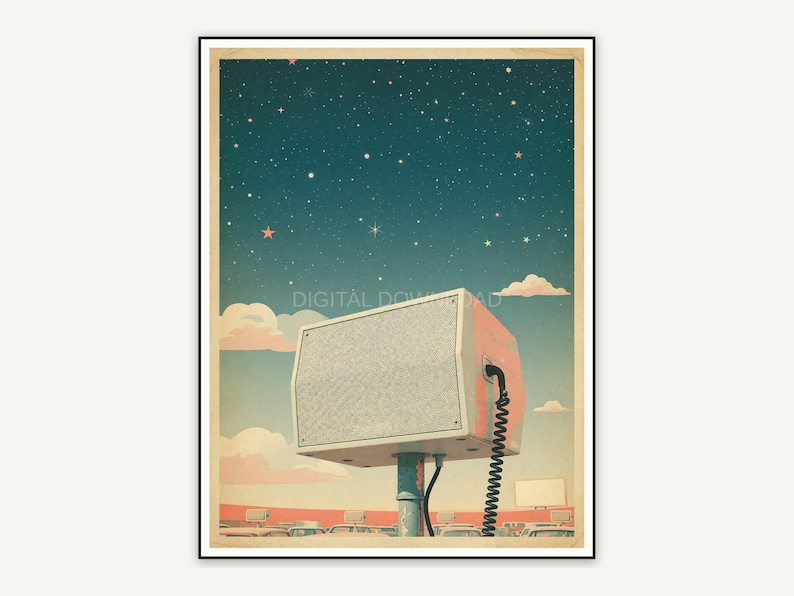 Starry sky over speaker box