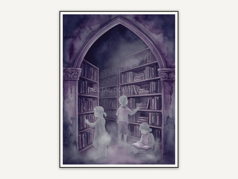 arched doorway with ghost children