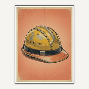 vintage hard hat with metal rivets