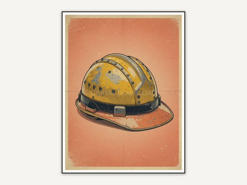 vintage hard hat with metal rivets