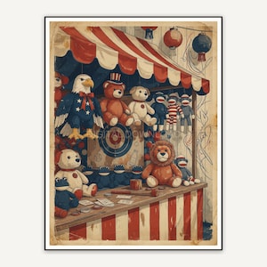Vintage game booth with prizes