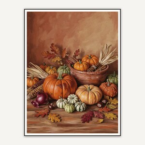 warm autumn produce painting with earthy tones