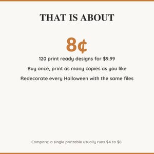 Value card: 120 Halloween printable designs works out at a few cents per print