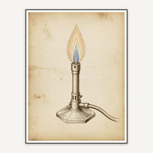 Old style Bunsen burner print