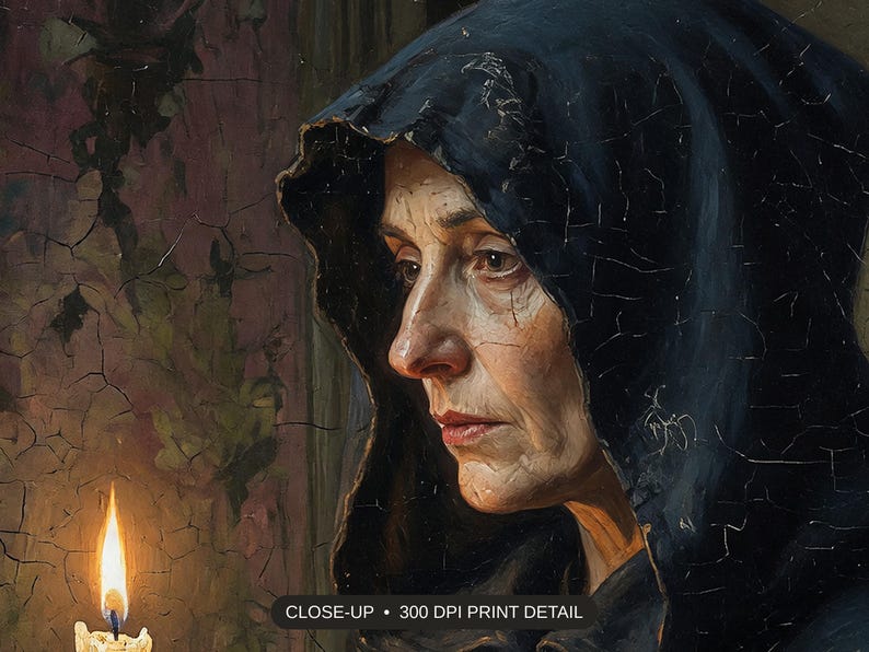 Close-up print detail of the gothic halloween artwork at 300 DPI