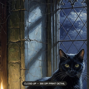 Close-up print detail of the halloween decor and spooky season wall art artwork at 300 DPI