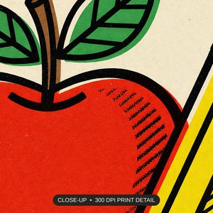 Close-up print detail of the classroom printable artwork at 300 DPI