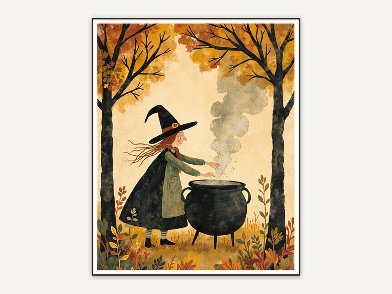 Halloween printable wall art design from the 120 print bundle shown framed