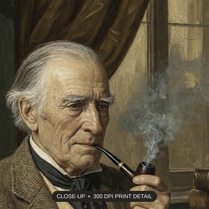 Close-up print detail of the vintage portrait artwork at 300 DPI