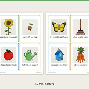 12 Growth Garden mini posters with captions
