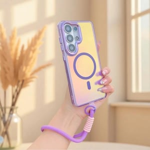 Samsung Galaxy S26 Case, Color Change MagSafe, Magnetic Phone Cover with Lanyard Purple with Strap