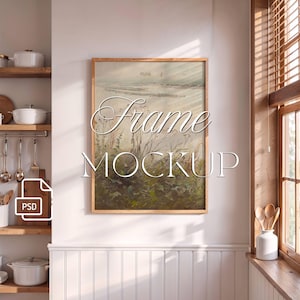 rustic wooden frame 3:4 Ratio PSD Mockup, Vertical Wood Frame PSD Realistic Shadows, Editable Smart Object, digital download