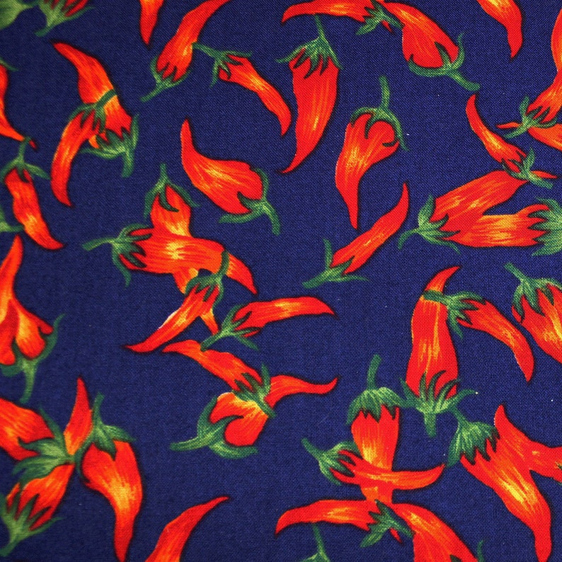 1 Yard Kaufman /"Hot Peppers/" Fabric