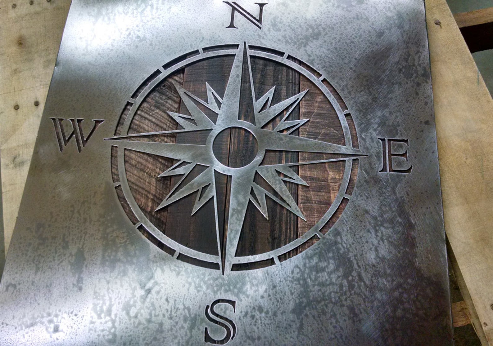 COMPASS ROSE Wall Art Metal Art Reclaimed Wood and Aged Etsy