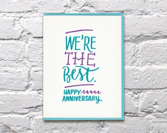 We're The Best letterpress anniversary card