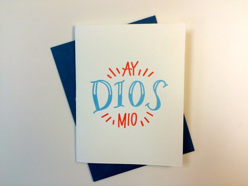 Ay Dios Mio Letterpress Card Etsy