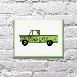 You’re My Pick Me Up letterpress carte d’amour