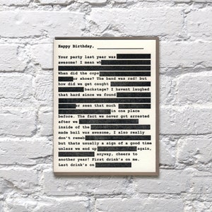 Classified Birthday letterpress card