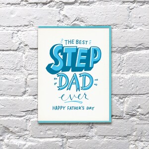 Meilleur papa step jamais. Carte de la fête des pères.