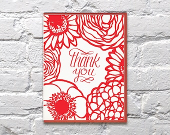 Tarjeta de impresión de las flores rojas