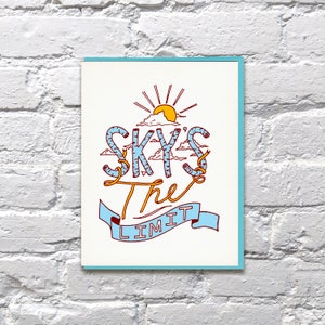 Sky is de Limit letterpress kaart