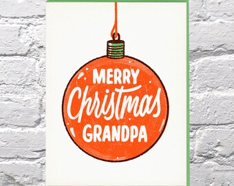 Merry Christmas Grandpa letterpress card