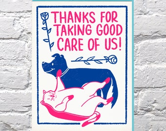 Thanks for Taking Care of Us Dogsitting card