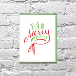 Merry Hot Mess letterpress Christmas card