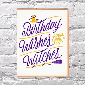Vœux d’anniversaire de votre carte de presse-lettres Witches