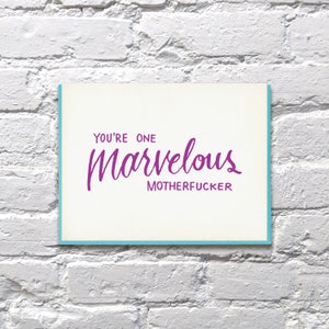 Vous êtes une carte MFer Marvelous letterpress