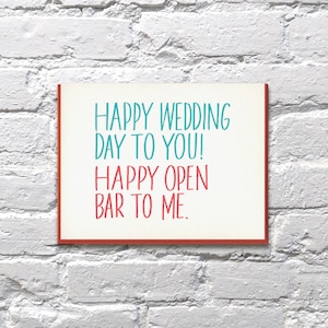 Carte de presse-lettres de mariage happy open bar