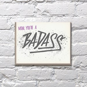 Carte lettrepresse Bad Ass Mom