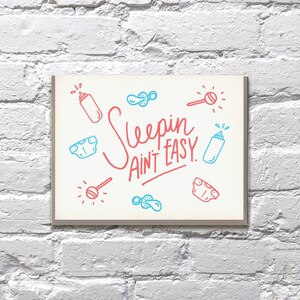 Carte de presse à lettres Sleepin Ain’t Easy